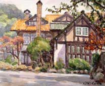 山崎 正憲 「大山崎山荘美術館」 (水彩, F8)