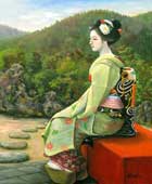 中村 弘子 「爽籟に憩ふ」 (油彩, F15)